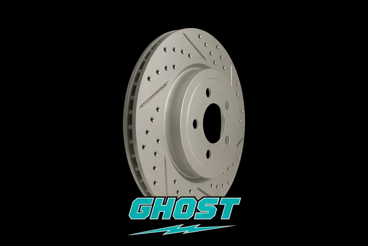 Ghost Brakes drilled and slotted rotors
